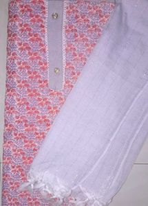 Elegant Unstitched Salwar Kurti With Dupatta Set