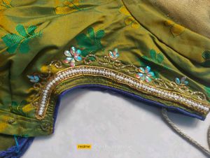 Green Colour Pattu Blouse