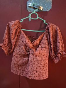 Pink Dot Crop Top