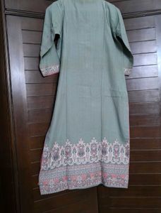 Elegant Light Green Cotton Printed Kurta Set
