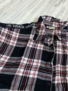 Black White Check Top