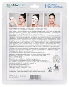 Mirabelle Cucumber Facial Sheet Mask
