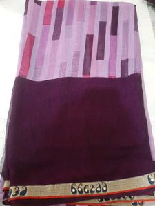 79)new Violet Lace Saree