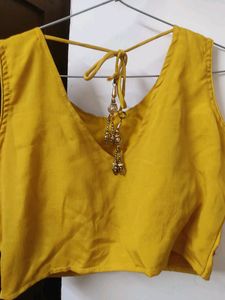 Beautiful Yellow Dress 👗Crop Top Sharara &amp; Shrug