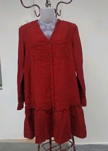 Rust Button Up Mini Dress