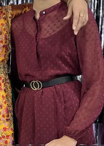 Burgundy Tiered Midi Dress