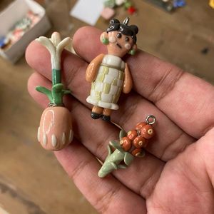 set of 3 Clay Charms