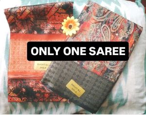 Paisley Print Digital Dola Saree
