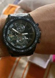 Zed black men&#39;s supper running racing stell Watch