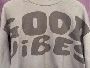 Green Good Vibes Cropped Sweatshirt Top Oversized