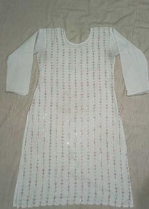 White Embroidered Kurta Set
