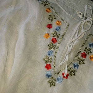 Floral Denim Top