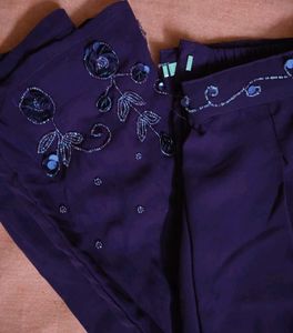 Purple Embellished Indo Western 3pieces