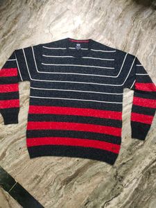 Black Red White Stripped Sweater
