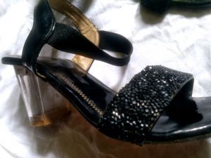 Crystal Black Heels 👠 Women