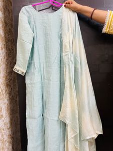 Light blue Embroided suit set