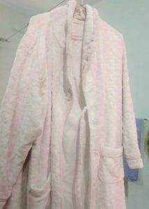 Soft Pink and White Striped RobeA good, brief titl