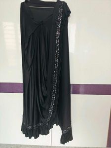 Elegant Black Ready To Wear Saree.
