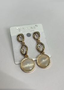 White Pearl And Golden Earrings