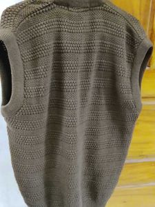 Brown Knit Sweater Vest