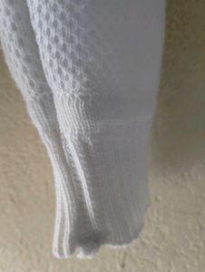 White Knitted Pullover Sweater