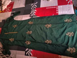 Green Embroidered Kurta