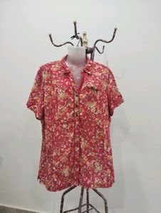 Floral Short Sleeve Button Down