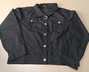 Stylish Black Denim Jacket, 3XL SIZE