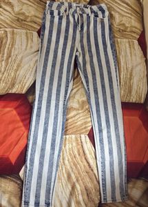 Striped High-Waisted Jeans