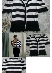 Striped Top &amp; Cardigan Bundle