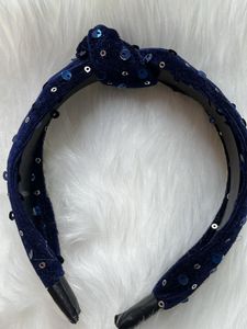 Navy Blue Sequins Headband