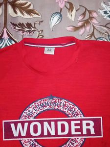 Red 'Wonder' Graphic T-Shirt