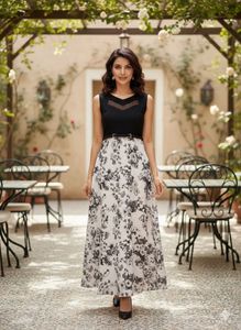 Elegant Floral Print Maxi Dress