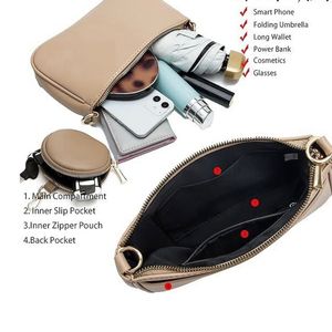 Beige Shoulder Bag with Coin Purse