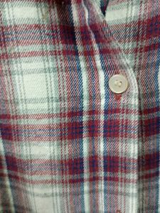 Burgundy Plaid Flannel Button-Up