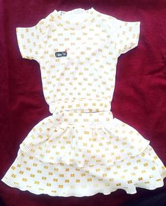 White &amp; Gold Two-Piece Set