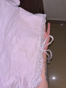 Lavender Lace Trim Crop Open Back Top