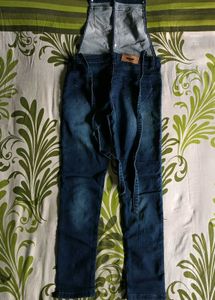 Denim Button-Down Overalls