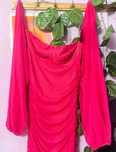 Pink Mesh Bodycon Dress