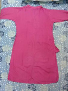 Pink Button-Down Kurti