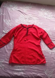 Red Ethnic Tunic Top