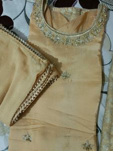 Golden Simple Embroidery Suit
