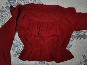 Maroon Ruffle Top