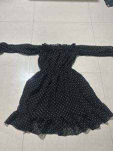 Polka Black Dress For Women