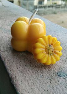 cube and flowers candles