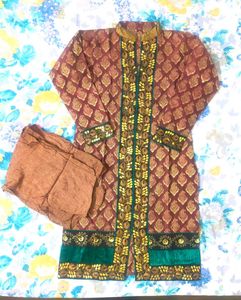 Embroidered Asian Tunic and Churidar Set
