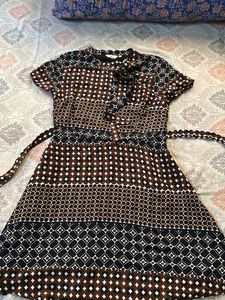 Patterned Brown Dress Size L