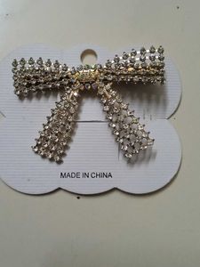 Rhinestone Bow Hair Clip