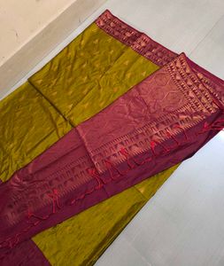 Elegant Maroon &amp; Gold Saree