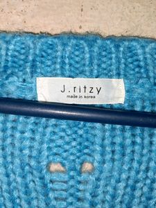 NEW Winter Cropped Knit Cardigan Blue 💙